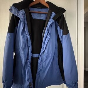 L.L. Bean Women's Blue and Black Ski Jacket size M Reg.